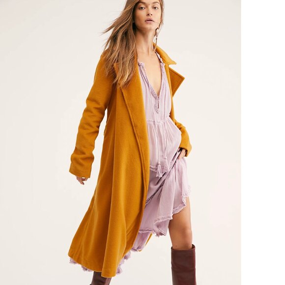 Free People Sierra Wool Coat in Golden Canyon - Picture 1 of 4
